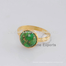 Vermeil Gold Ring 925 Silver Turquoise Gemstone Rings Jewelry